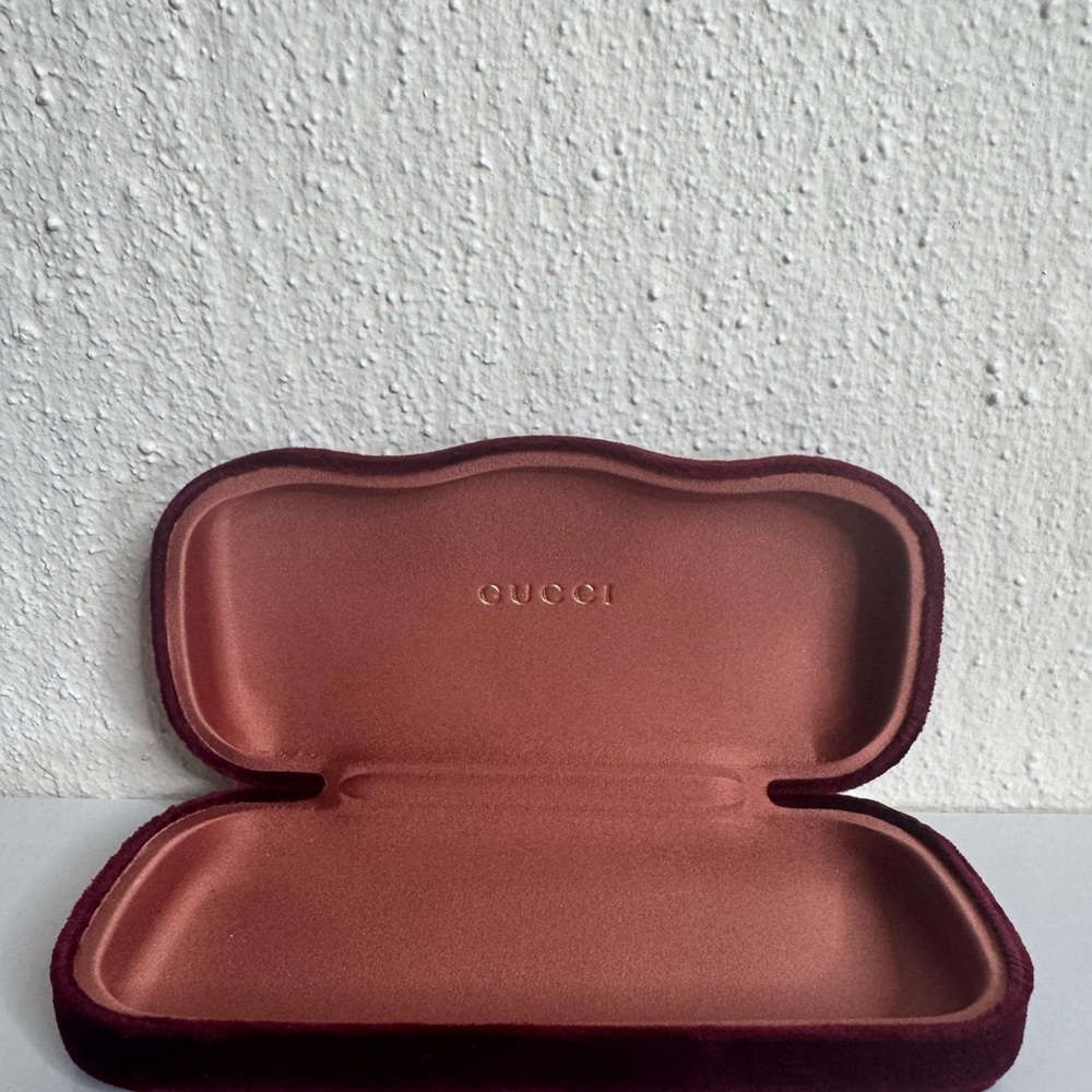 Gucci Red Velvet Eyewear Case - Burgundy